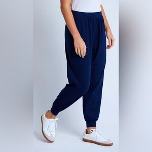 AnyBody Navy Blue Cozy Knit Jogger Pants XS